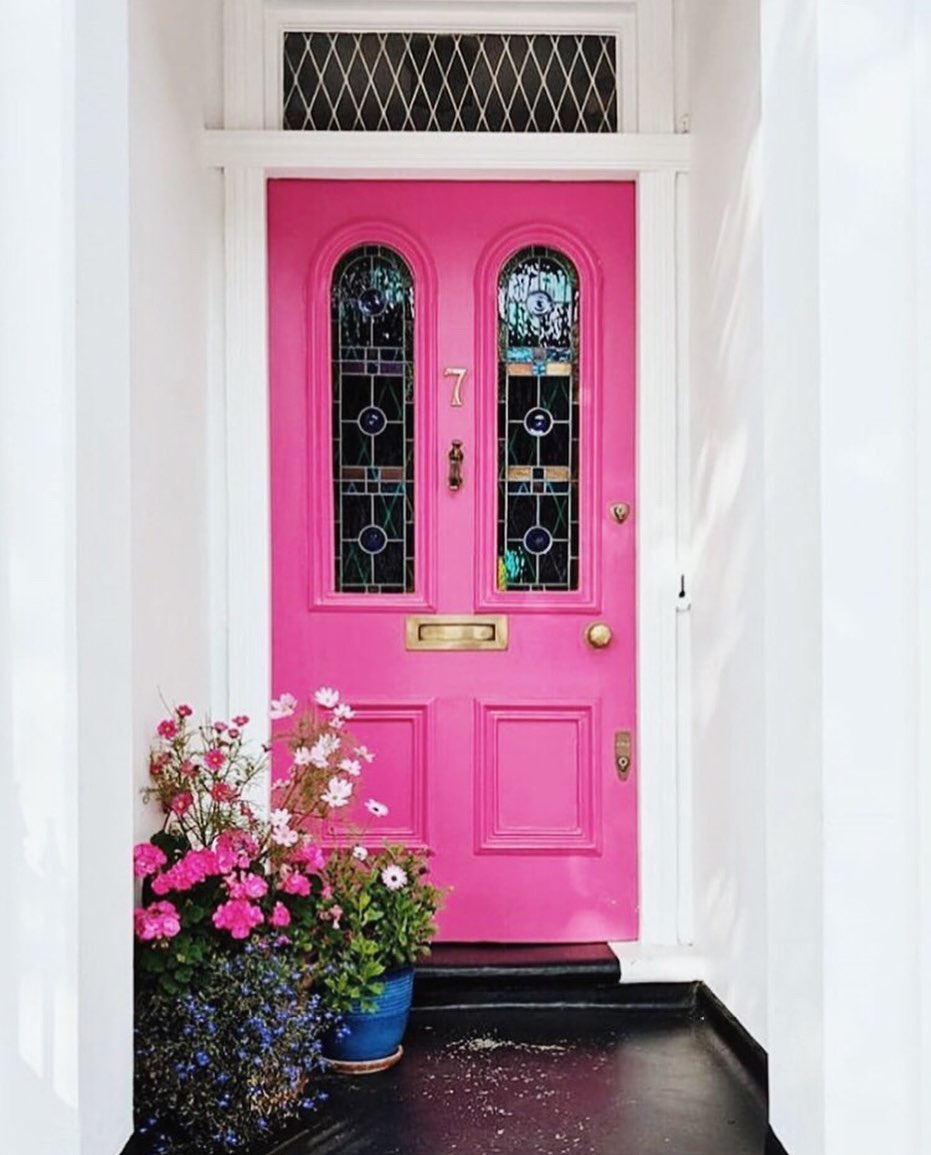 porte extérieure colorée