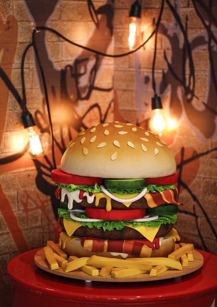Hamburger géant pour décorer la soirée à thème