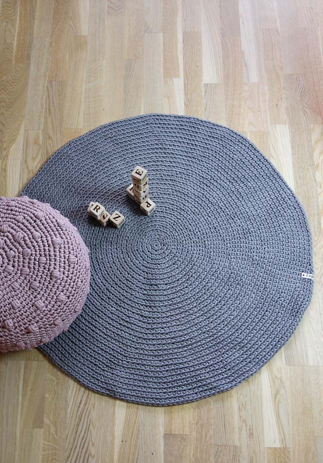 tapis au crochet rond plus rustique