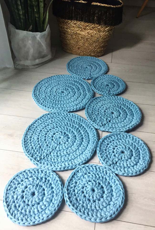 tapis au crochet rond différencié