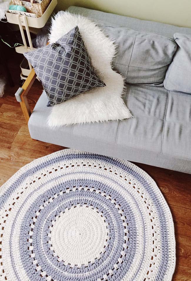 Tapis rond au crochet pour le salon avec graphique