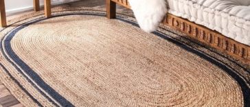 tapete de sisal oval no hall de entrada