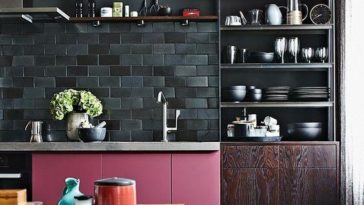 Cozinha com marcenaria rosa pink
