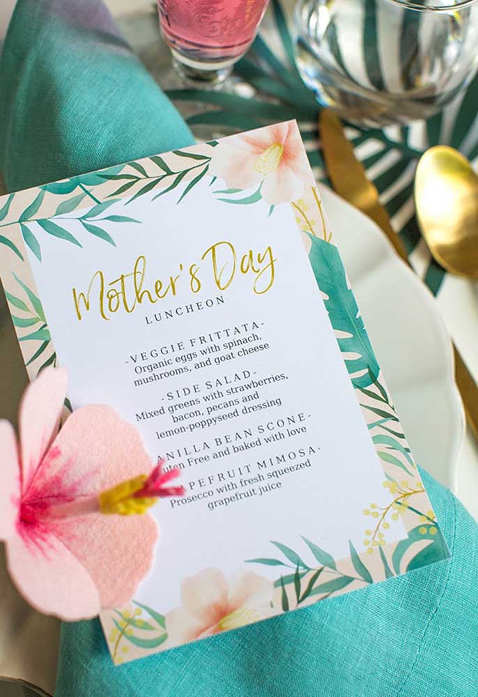 N'oubliez pas de préparer le menu de la fête des mères inspiré par le propriétaire de la fête.