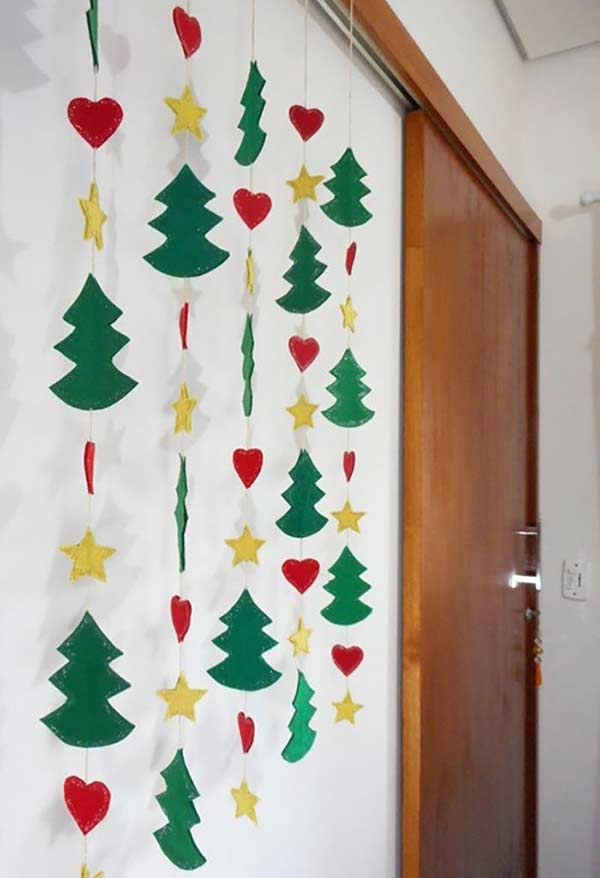 Guirlande pour former un rideau avec les symboles de Noël
