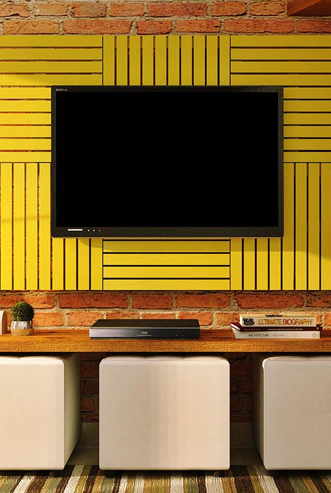 Panneau TV palette jaune