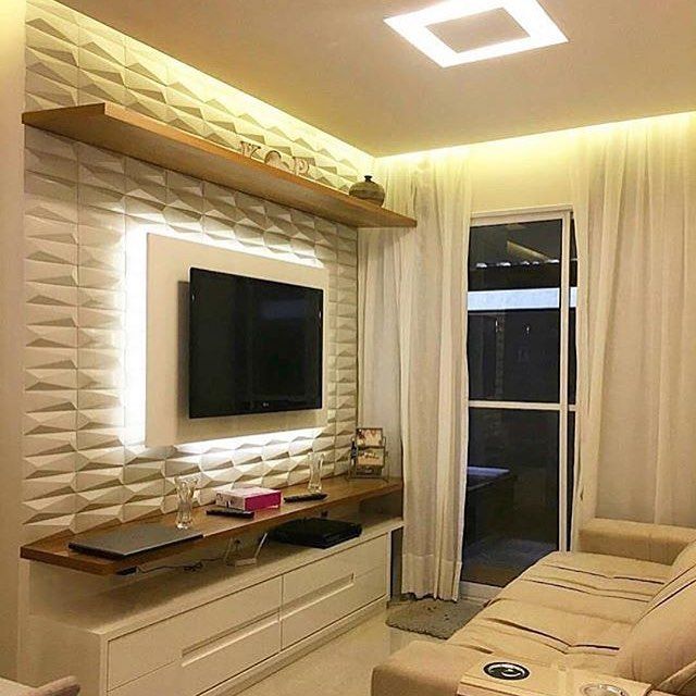 Chambre avec panneau de plâtre 3D