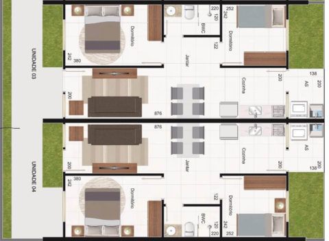 plan de maison jumelée