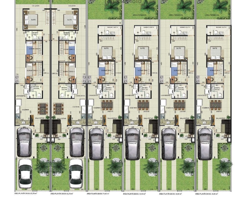 plan de maison jumelée