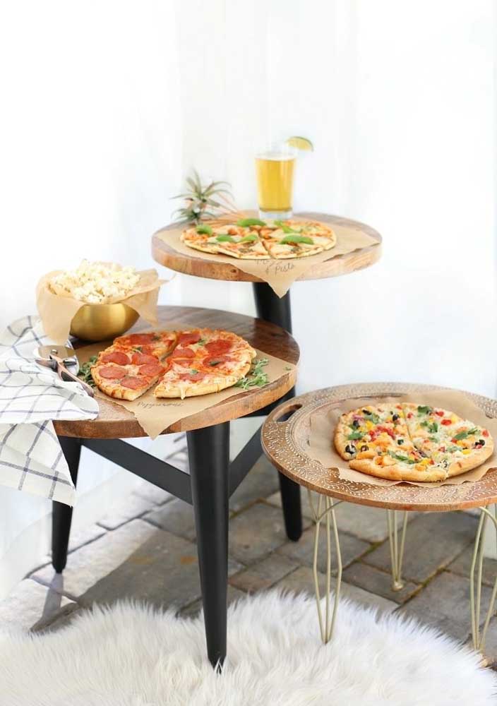 Improvisez un coin spécial juste pour servir les pizzas