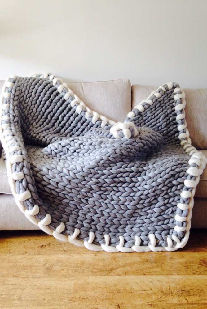 Couverture pour canapé géant en tricot;  un rêve pour les jours d'hiver