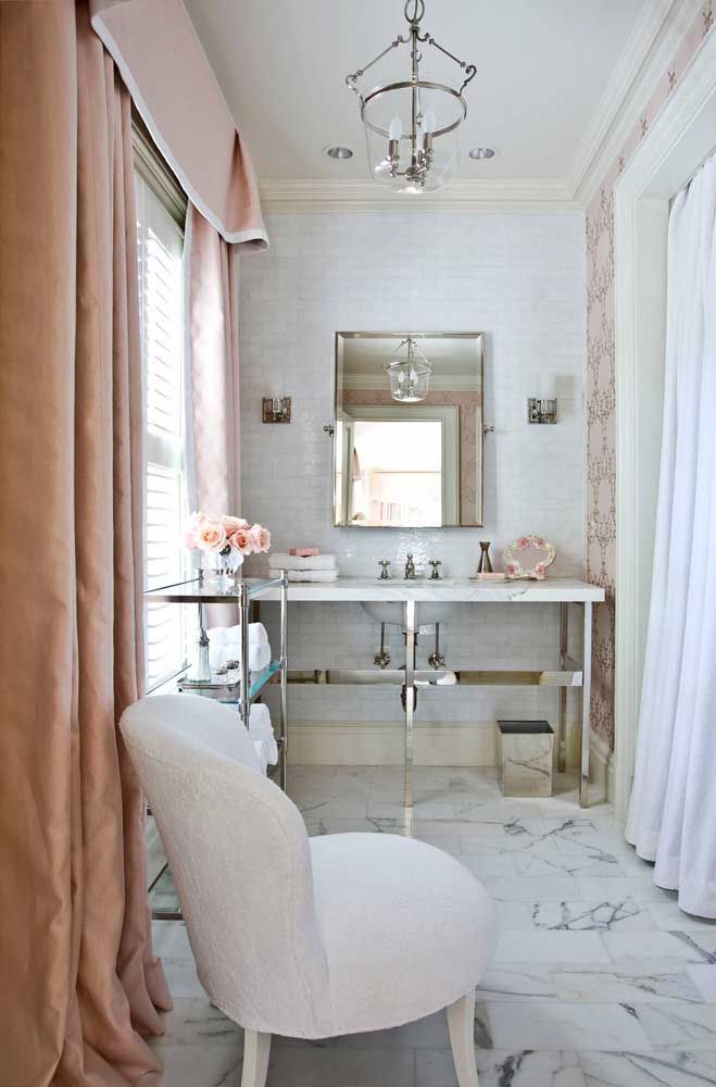 Romantique, délicate et élégante: cette salle de bain offre également un style Shabby Chic