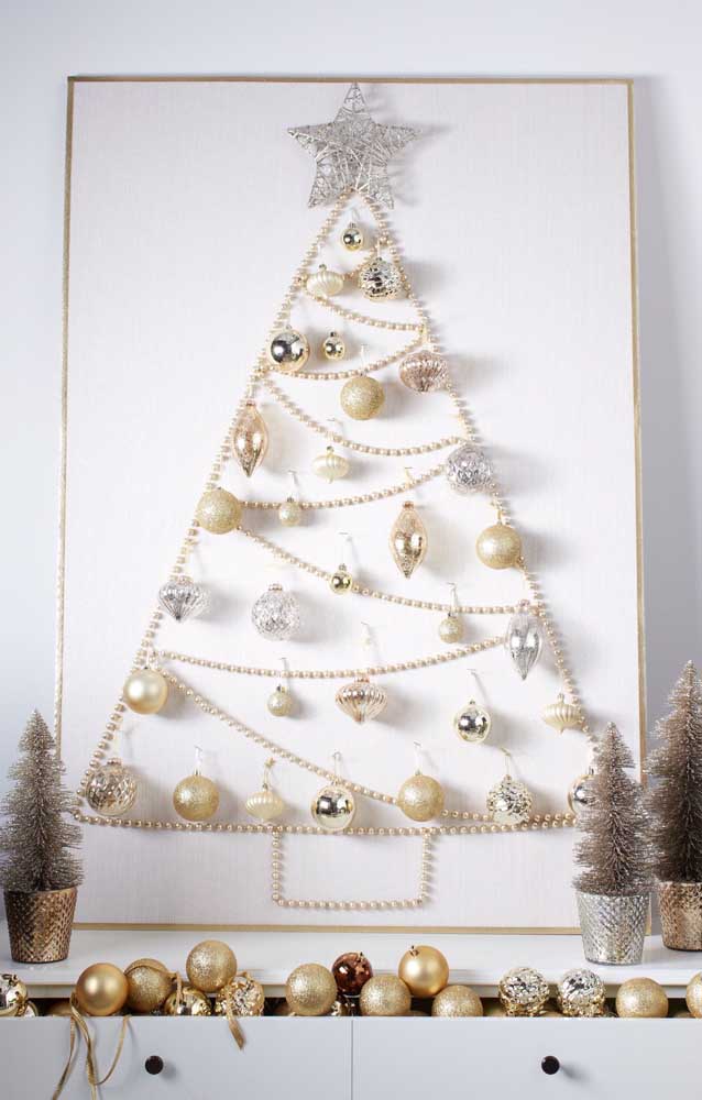 Que diriez-vous d'un sapin de Noël mural en perles?