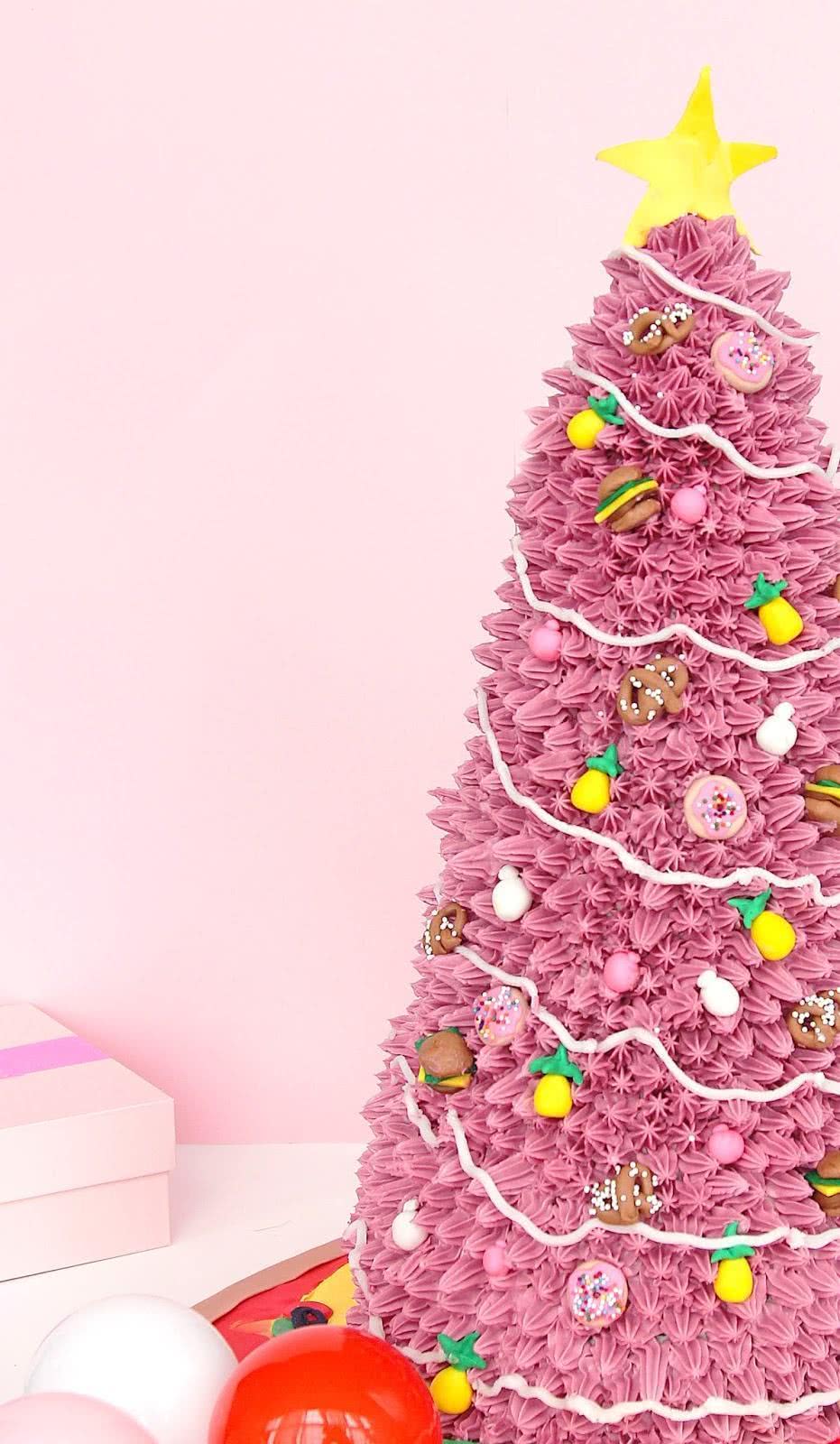 Gâteau de Noël décoré.